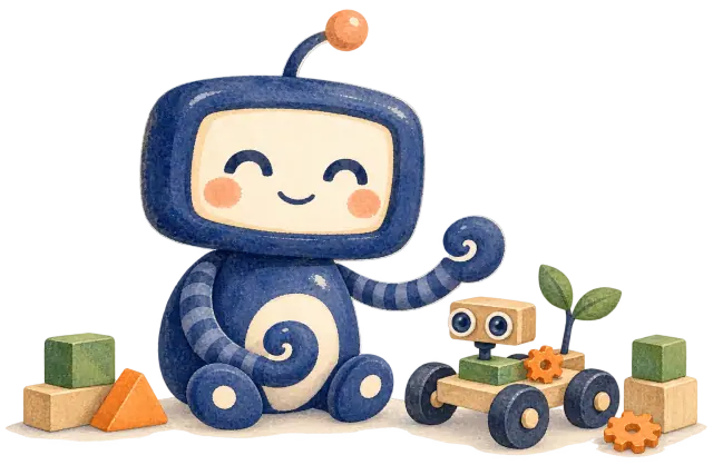 Lumobot, kendi yaptığı küçük tekerlekli robotuyla keşfe hazır.